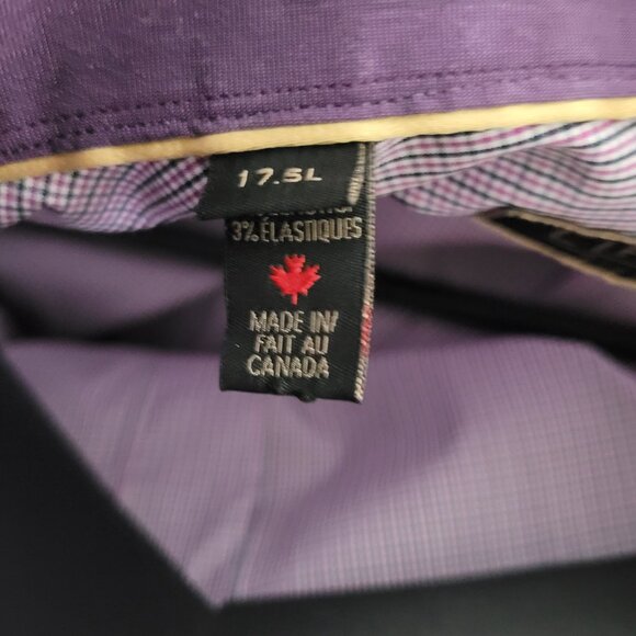 Lipson Signature Button up Dress Shirt Classic Fit 17.5 neck Plaid - Picture 8 of 11